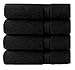 COTTON CRAFT - 4 Pack - Ultra Soft Oversized Extra Large Bath Towels 30x54 Black - 100% Pure Ringspun Cotton - Luxurious Rayon Trim - Ideal for Daily Use - Each Towel Weighs 22 Ounces primary
