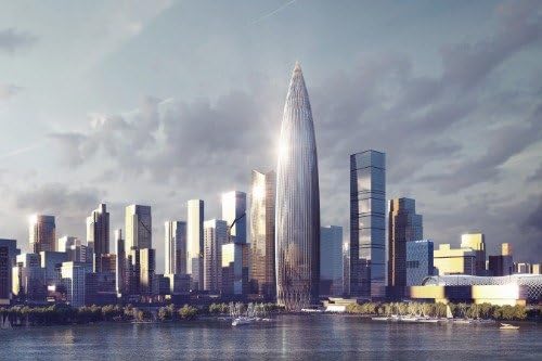 Amazon Com Shenzhen China Skyline Glossy Poster Picture Photo