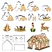 18 PCS 3D Christmas House Cookie Cutter Set, Gingerbread House Cutters Kit, Festive Xmas Stainless Steel Biscuit Cutter Set, Including Christmas Tree, Snowman, Reindeer, Sled Shapes, Gift Box Package