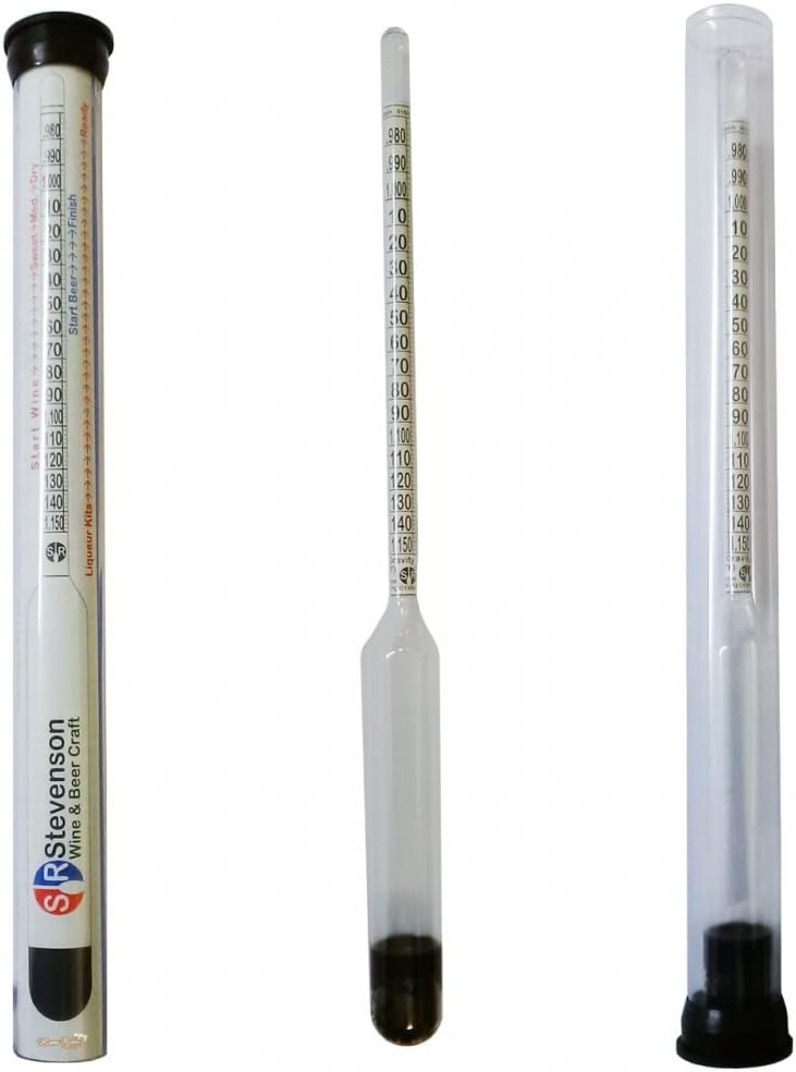 Stevenson Hydrometer with Plastic Trial Jar Case Home Brew Beer Wine