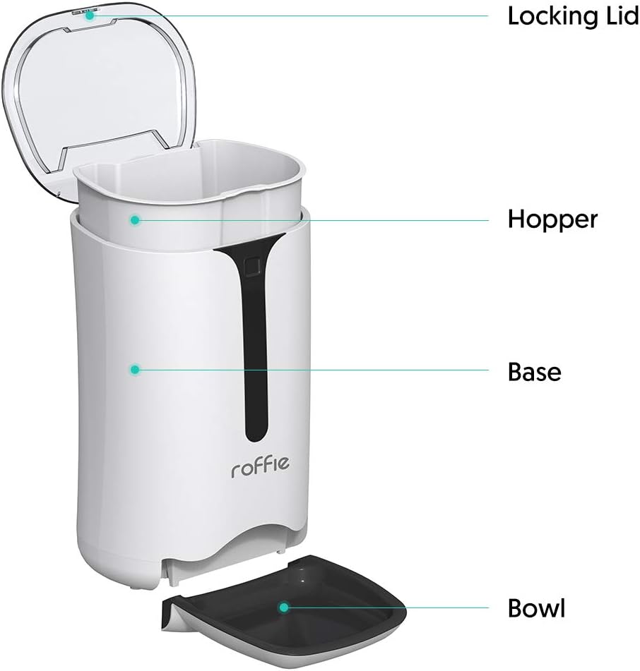 Roffie Automatic Cat Feeder Auto Dog Food Dispenser with 7L Large Capacity, Distribution Alarms and Programmable Timer for 4 Meals a Day, Ideal for Cat and Dog Lover: Camera & Photo