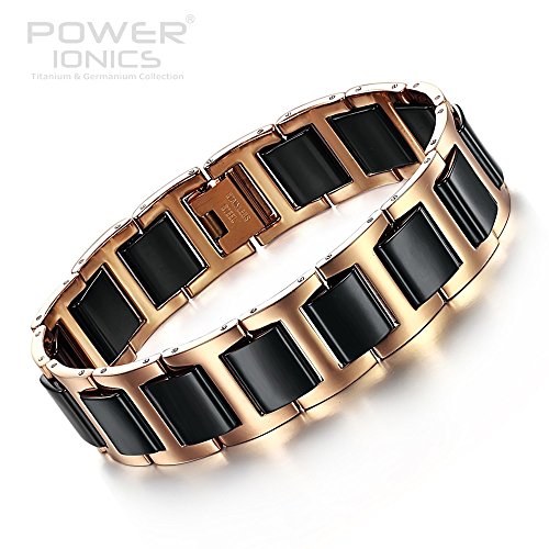 Power ionics healthy mens silver black bio ceramic tita…