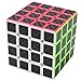 Cuberspeed Carbon Fiber Sticker Speed Cube Stickerless with Black Sticker Puzzle 3x3x3 Original Speed Cube (4x4 Carbon Fiber)