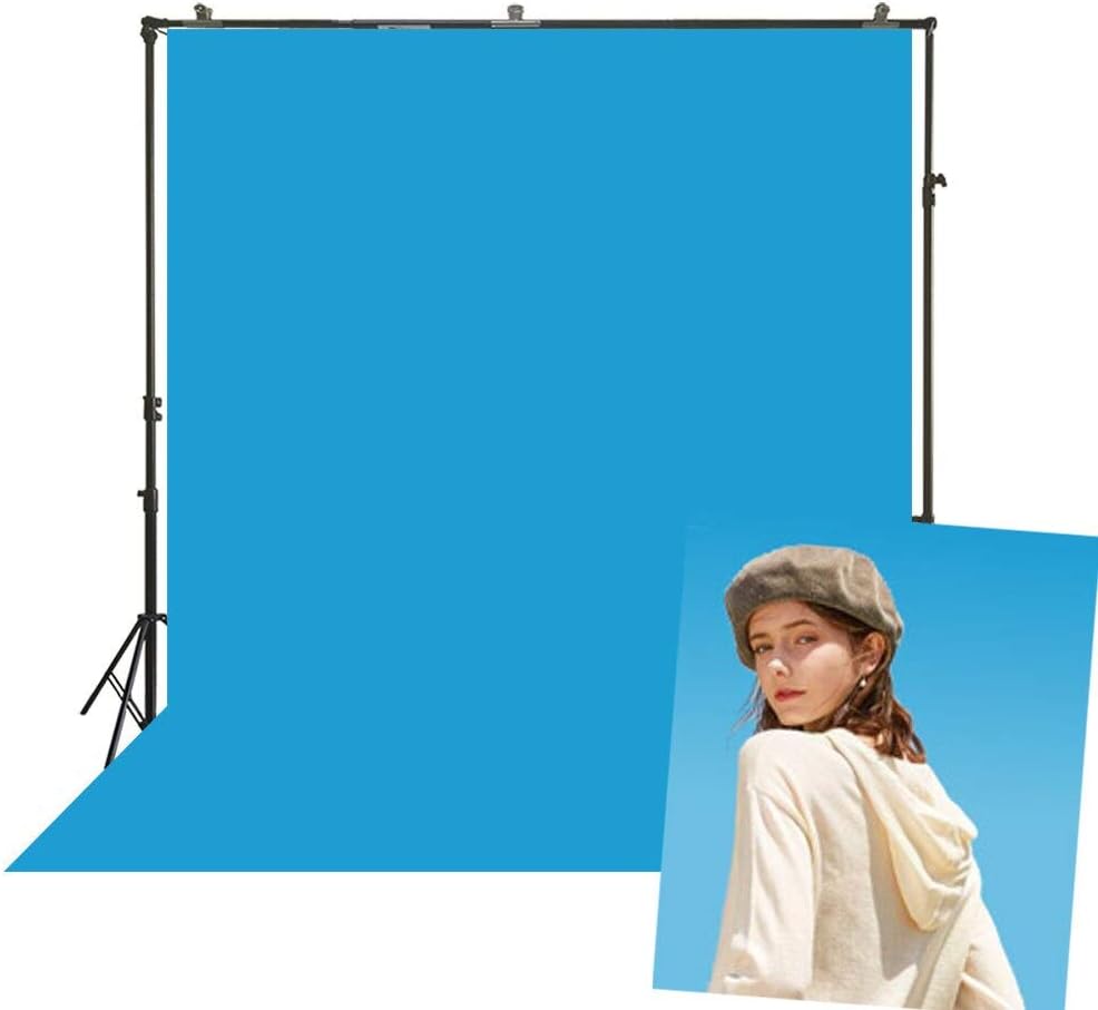 SR-2015 Photography Backdrop Azure SkyBlue Background Solid Color Screen Back Drops Studio Photoshoot Portrait Background Makeup Demos Video blogs backdrops Pure Plain Polyester Cloth 10x10ft