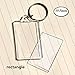 King&Pig 50pcs Key Chains Key Rings Transparent Clear Picture Photo Frames can open Keychains (rectangle)