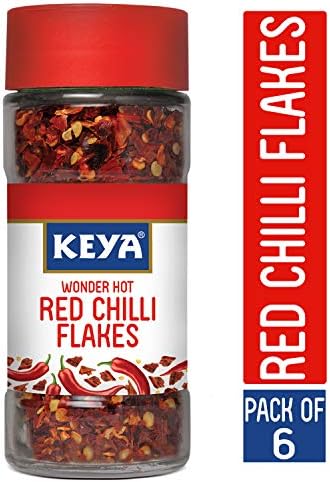Keya Red Chilli Flakes, 40g (Pack of 6)