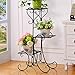 Plant Stand Metal Flower Holder Pot with 3 Tier Garden Decoration Display Wrought Iron 3 Layers Planter Rack Shelf Organizer for Garden Home Office Black (3layer) (Renewed)thumb 1