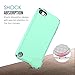 MoKo Case Fit iPod Touch 2019 Released iPod Touch 7 / iPod Touch 6 / iPod Touch 5, 2 in 1 Shock Absorbing TPU Bumper Ultra Slim Protective Case with Hard Back Cover - Mint Green