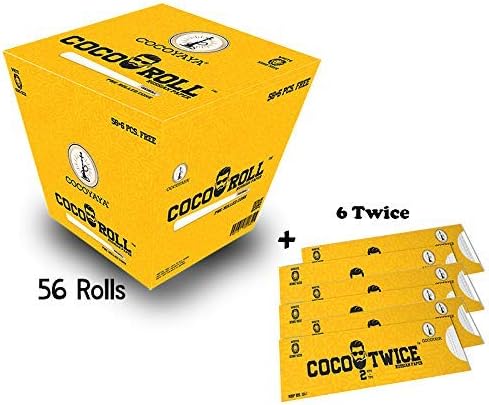 Cocoyaya King Size Rolling Paper Cone Pack of 1 White Plus Free 6 Pcs Twice (1 Pack Contains 56 Cones)
