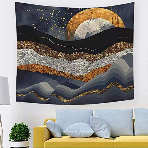 Heycell Mountain Tapestry Natural Luxury Wall Hanging Sun Forest Tree Tapestry Sunrise Sunset Curtain Tablecloth Landscape Wall Decor for Bedroom Living Room (59.1Êº Ã— 51.2Êº, Gray)