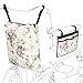 Two Bags Wheelchair Accessories by Astrata - Backpack Storage and Armrest Side Organizer - Lightweight Wheelchair Rollator Walker Bag - Organizers and Storage Travel Items (Floral)