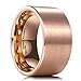 King Will GLORY 12mm Rose Gold Tungsten Carbide Wedding Ring Brushed Surface Comfort Fit
