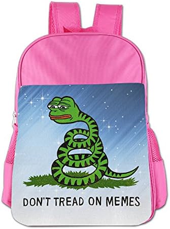 XIAOHU DON'T TREAD ON MEMES For 4-15 Girl School Bookbag Backpack Pink
