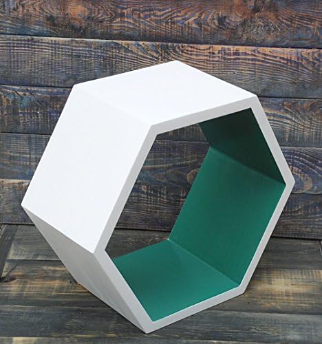 16" Large Shelves Green,unique wooden shelves,decor shelves,decor for the house,style shelves,rustic style,hexagon shelves,Hanging shelves