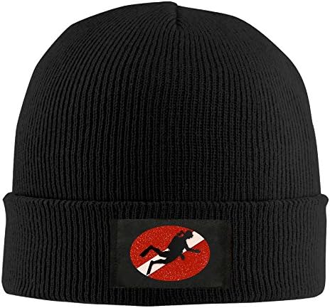 OVAL DIVE FLAG DIVER Casual Black Knitted Beanie Hat