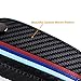 Key Fob with Keychain for BMW, M-Colored Stripe Carbon Fiber Pattern Key Holder Cover Case for BMW 1 2 3 4 5 6 7 Series X3 X4 M5 M6 3/4 Buttons Keyless Remote Smart Shell