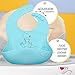 Suction Plate for toddlers, Baby Silicone Bib, Baby Spoon- Baby Feeding complete set. By IBB (blue)