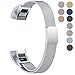 Oitom Fitbit Alta HR Accessory Bands and Fitbit Alta Band, (2 Size) Large 6.7"-9.3" Small 5.1"-6.7" (8 Color) Silver Black Rose Gold Pink Blue Brown Rainbow (Pearl White, Large 6.7"-9.3")