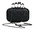 Cougar's Collection Skull Clutch Soft PU Leather Ring Clutch Purse Detachable Strap