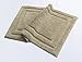 Chardin Home - 100% Cotton two Piece Classicc Bath Rug Set, (21''x34'' & 17''x24'') with anti-skid spray latex back, Linen