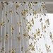 Norbi Fresh Floral Print Tulle Voile Door Window ROM Curtain Drape Panel Sheer Scarf Valances (Yellow)
