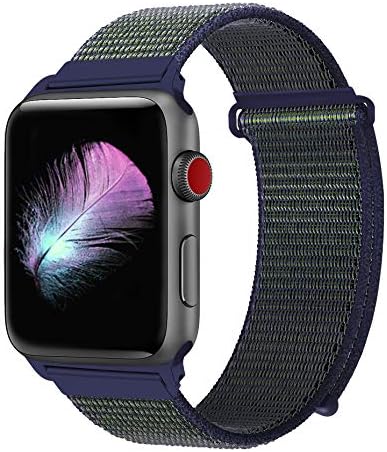 GIPENG For Apple Watch Strap 38MM 42MM, Soft Nylon iwatch Strap, Replacement for Apple Watch Sport, Series 3, Series 2, Series 1, Nike+, Edition, Hermes, with Hook and Loop Fastener, Adjustable Closure Wrist Strap