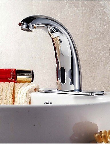 Ling@ New Waterfall Chrome Touch Free Automatic Sensor Tap Sink Hot Cold Mixer Faucet
