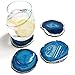 Amethya Natural Sliced Agate Coaster, Cup Mat for Drinks with Rubber Bumper, Set of 4