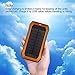 Solar Charger with Strong LED Flashlight, 10000mAh Solar Phone Charger with Dual USB Port, Outdoor Solar Power Bank Built-in 52LED Flashlight for Camping, Travelling and other Activities Orange