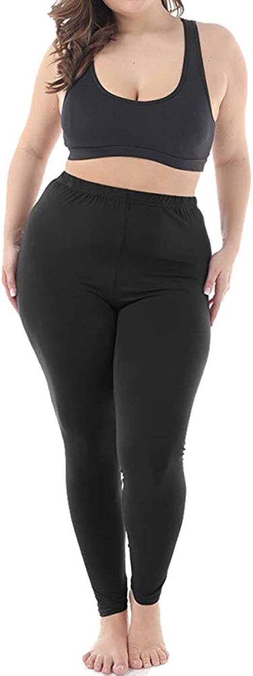 Plus Size Workout Leggings Women Solid Colour Shinny Pants Casual