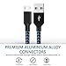Akaho Micro USB Cable,3Pack 6FT Long Nylon Braided High Speed 2.0 USB to Micro USB Charging Cables Android Fast Charger Cord for Samsung Galaxy S7 Edge/S6/S4,Note 5/4/3,HTC,Tablet(Black Blue)