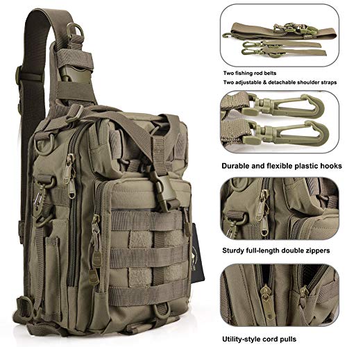 image for DYJ Outdoor Fishing Tackle Bag Backpack Multifunctional Waterproof Tac