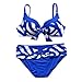 iEFiEL Womens Plus Winter Holiday Striped Bikini Set Swimwear