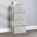 MetroDecor mDesign Chevron Fabric 4-Drawer Storage Organizer Dresser for Clothing, Sweaters, Jeans, Blankets - Taupe/Natural