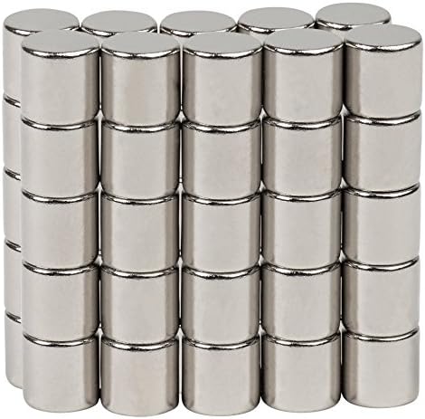 BYKES 50 Neodymium Super Strong Extremely Powerful Rare Earth Refrigerator Magnets 1/8 x 1/8 inch Cylinder N48