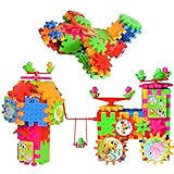 FLYDEER Gear Building Set 82 Pieces Kids Gear Toys Interlocking Building Blocks Motorized Building Sets, Educational Building Toys for Kids