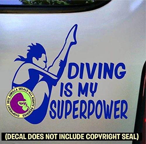 DIVING SUPERPOWER SPRINGBOARD DIVER Female Vinyl Decal Sticker C - Thumbnail 4