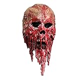 Wellin Adult Kids Bloody Horror Melted Face Scary Halloween Latex Mask (Bloody Face)