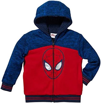 Character Boys' Plush Hoodie (6, Spiderman)