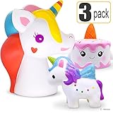 Hevout squishies pack giant squishy cheap cake squishys unicorn toys for kids slow rising toys 3pcs