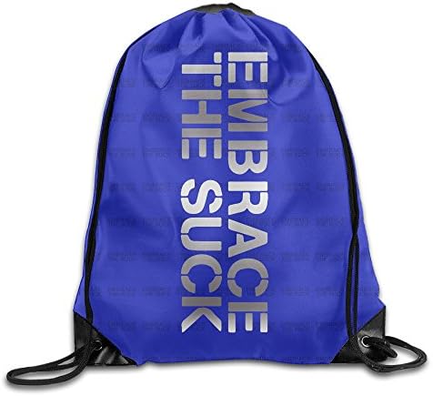 Embrace The Suck Platinum Style White Drawstring Backpack Bag
