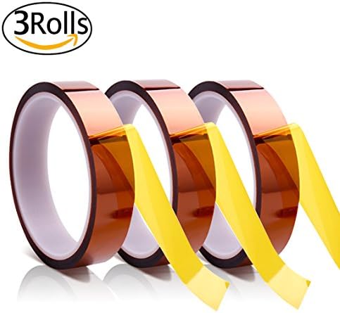 EZOE - Kapton Polyimide High Temp Tape - High Temperature Heat Resistant Tape 3 Rolls Sublimation Dye Mug Electronic Insulation Polyimide Film Tape with Silicone Adhesive (10mm-3Pcs)