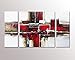 Noah Art-Red Abstract Wall Art for Living Room Wall Decor, 100% Handmade Paintings on Canvas, 3 Piece Stretched and Framed Modern Pictures for Rooms Office Home Decor, 24