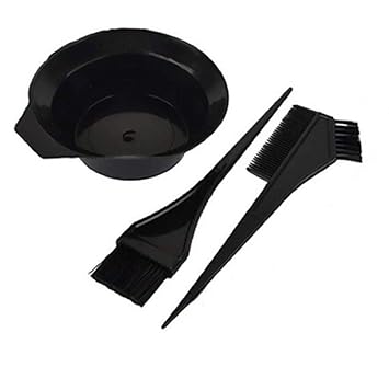 Dekmy Professional Use Hair Coloring Dyeing Kit Brush with Bowl, Black (Pack 1)