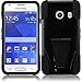 Wydan Case for Samsung Galaxy Ace Style S765C Stardust s766c - Trapezoid Y-Stand Hybrid Hard Soft Gel Case Cover - Black on Black w Stylus Pen