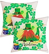 St. Patrick's Day Pillow Covers , Green Shamrock Outdoor Pillow Covers, St. Patrick's Day Decorat...