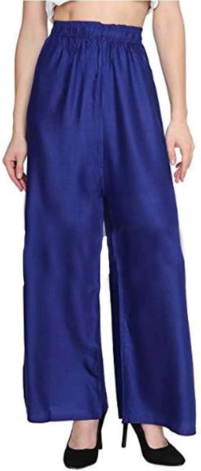 Sharvgun Women's Plazzo Bottom Wear Plain Rayon Ethnic Palazzo Pants Trousers with Tops Kurti Kurtis Kurta