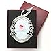 FASHIONCRAFT Pet Memorial Ornament Departed Paw Prints No Longer by Our Side Forever in Our Hearts Oval Metal Photo Frame Velvet Easel Back & Gift Box Table Top Remembrance Pewter Finish