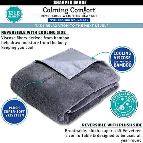 Calming Comfort Reversible Cooling Weighted Blanket by Sharper Image
