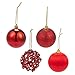 Juvale 28-Pack Christmas Tree Decorations – Glittery Xmas Ball Ornaments in 4 Assorted Designs - Perfect Festive DecorEmbellishments, 2.2 x 2.4 x 2.2 Inches, Red